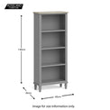 The Mulsanne Grey French Style Slim Bookcase size guide