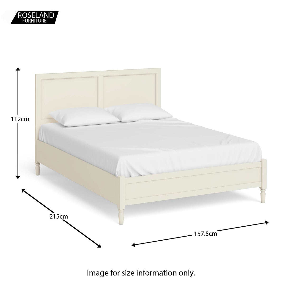 Mulsanne Cream 5ft King Size Bed Frame size guide