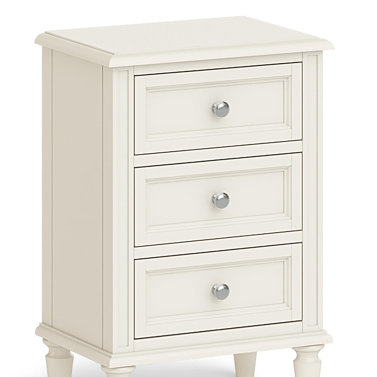 The Mulsanne Cream French Style Bedside Table with 3 Drawers - Close Up of Drawers
