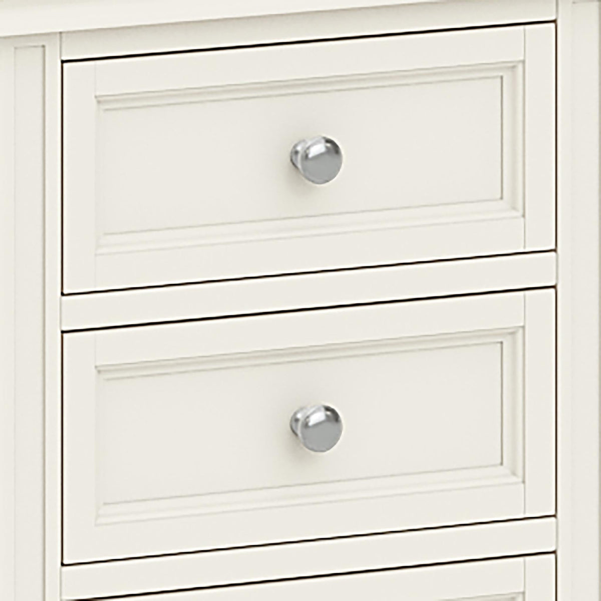 The Mulsanne Cream French Style Bedside Table with 3 Drawers - Close Up of Drawer