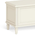 Mulsanne Cream Painted Ottoman Blanket Box - Close Up of End of Box