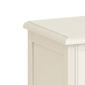 Mulsanne Cream Painted Ottoman Blanket Box - Close Up of  Top Corner
