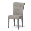 The Mulsanne Grey French Style Fabric Dining Chair with scroll back