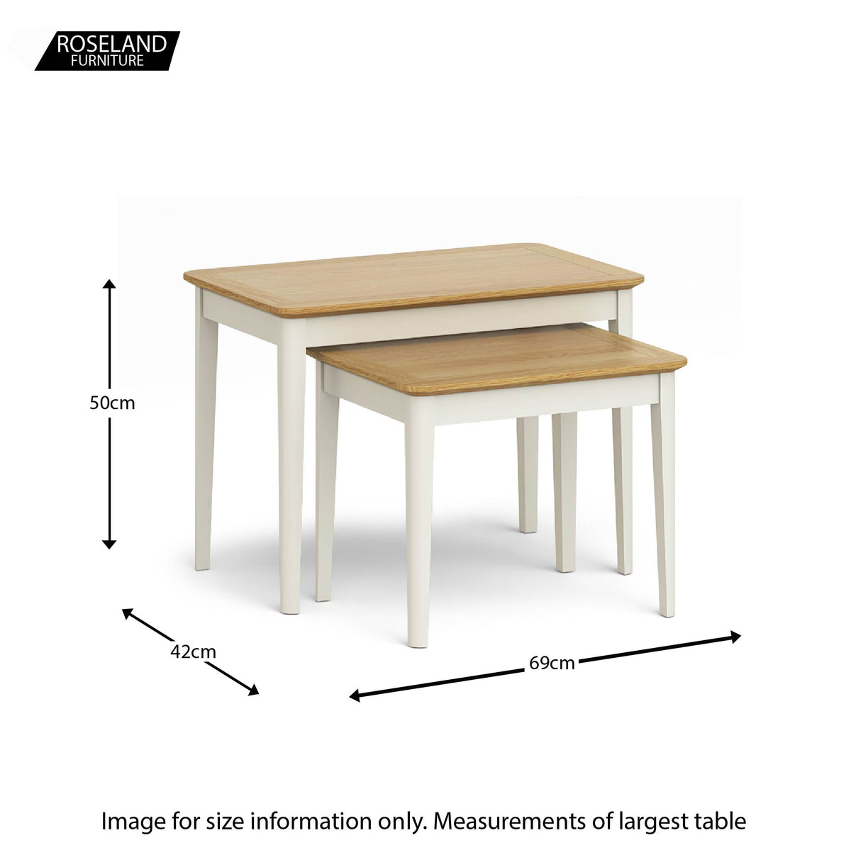 Windsor Cream Nest of Tables size guide
