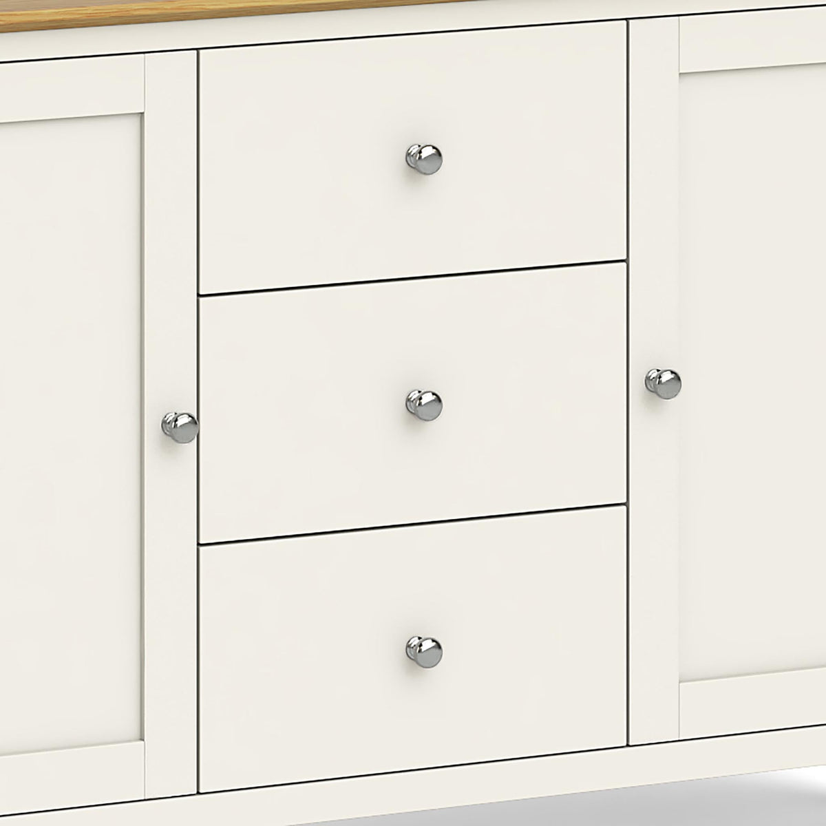Windsor Cream Large Sideboard - Close Up of Drawers