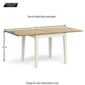 Windsor Cream Flip Top Dining Table - Size Guide of Table Open