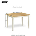 Windsor Cream Flip Top Dining Table - Size Guide of Closed Table