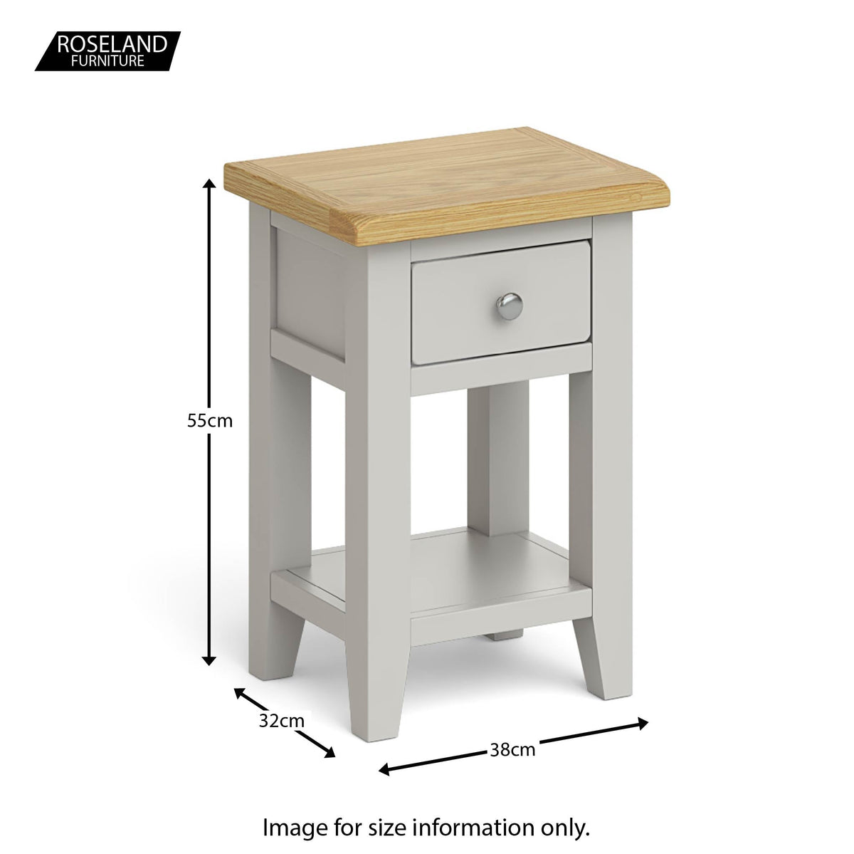 Dimensions - Lundy Grey Lamp Table