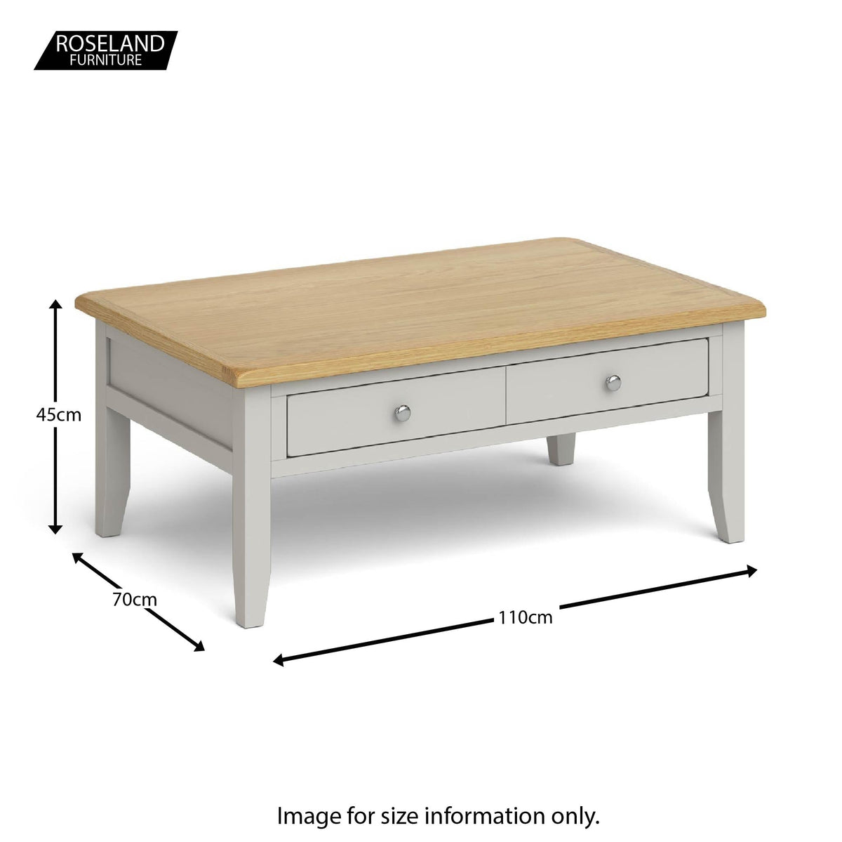 Dimensions - Lundy Grey Large Coffee Table
