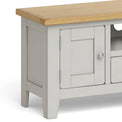Lundy Grey Small TV Stand - Close Up of Cupboard