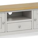 Lundy Grey Large TV Stand - Close Up of Drawer