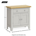 Lundy Grey Mini Sideboard - Size guide