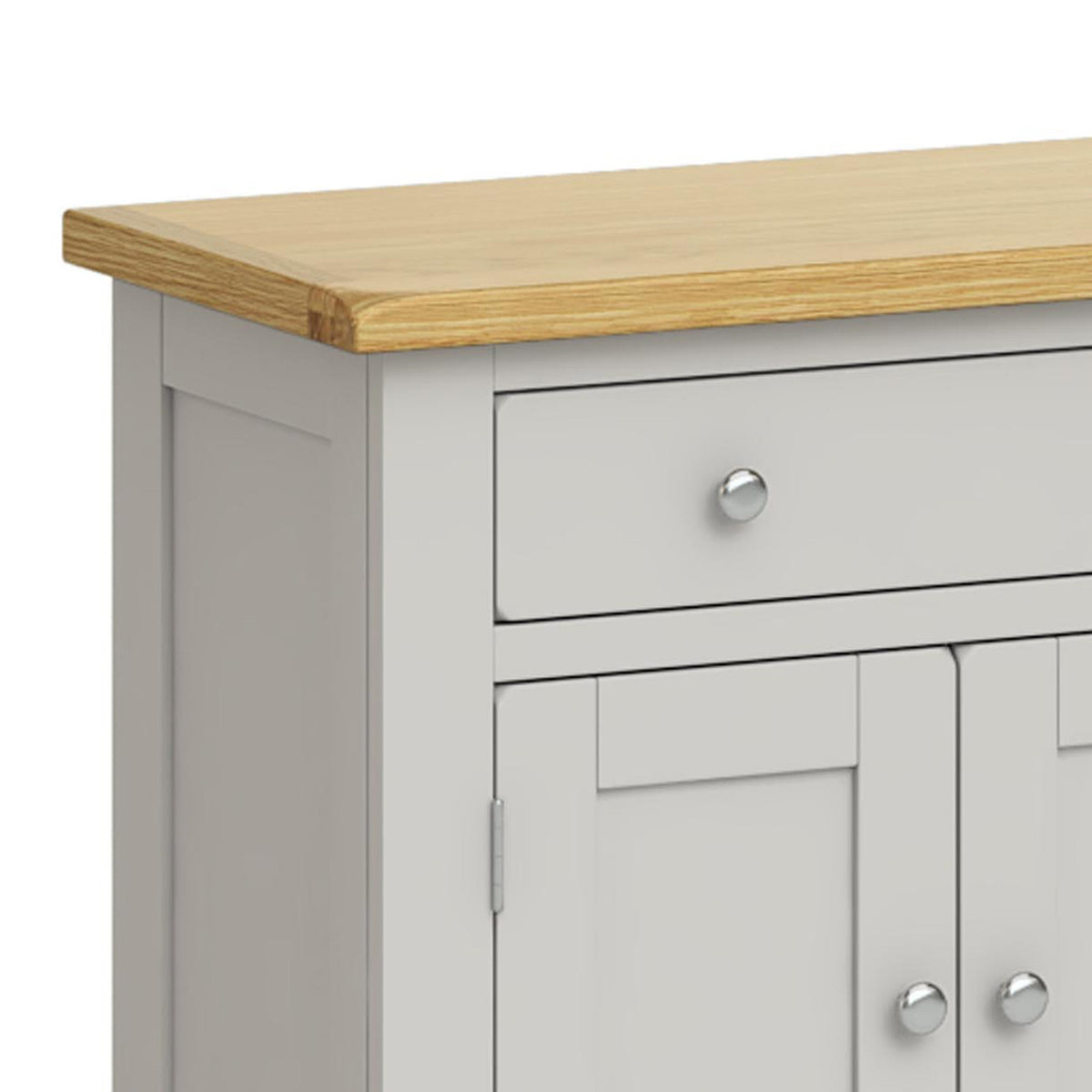 Lundy Grey Mini Sideboard - Close Up of Top