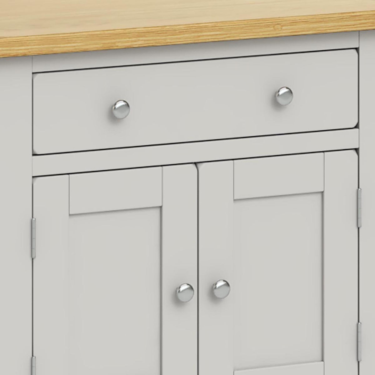 Lundy Grey Mini Sideboard - Close Up of Drawer
