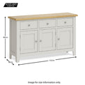 Lundy Grey Large Sideboard - Size Guide