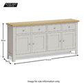 Lundy Grey Extra Large Sideboard Unit - Size guide