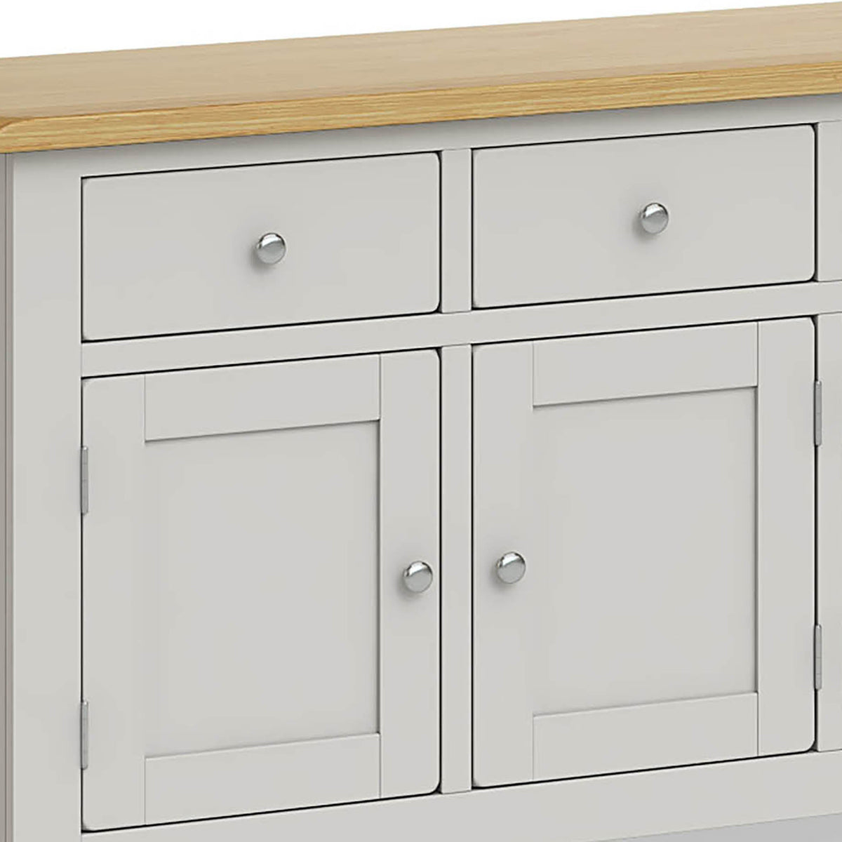 Lundy Grey Extra Large Sideboard Unit - Close up of Cupboard Drawers