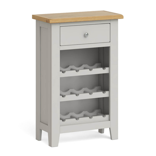 Lundy Grey 12 Bottle Wine Rack With Drawer Roseland