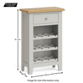 Lundy Grey Wine Rack Cabinet - Size guide