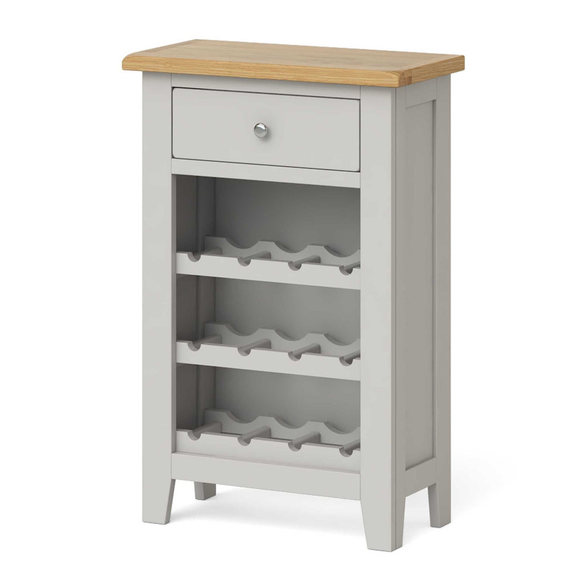 Lundy Grey Wine Rack Cabinet - Side view