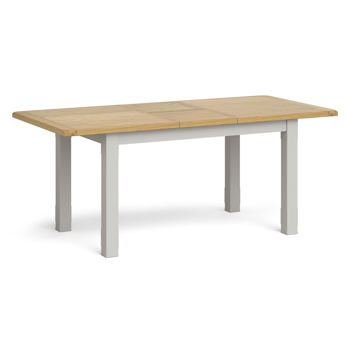 Lundy Grey Small Extending Oak Topped Dining Table - Extended view