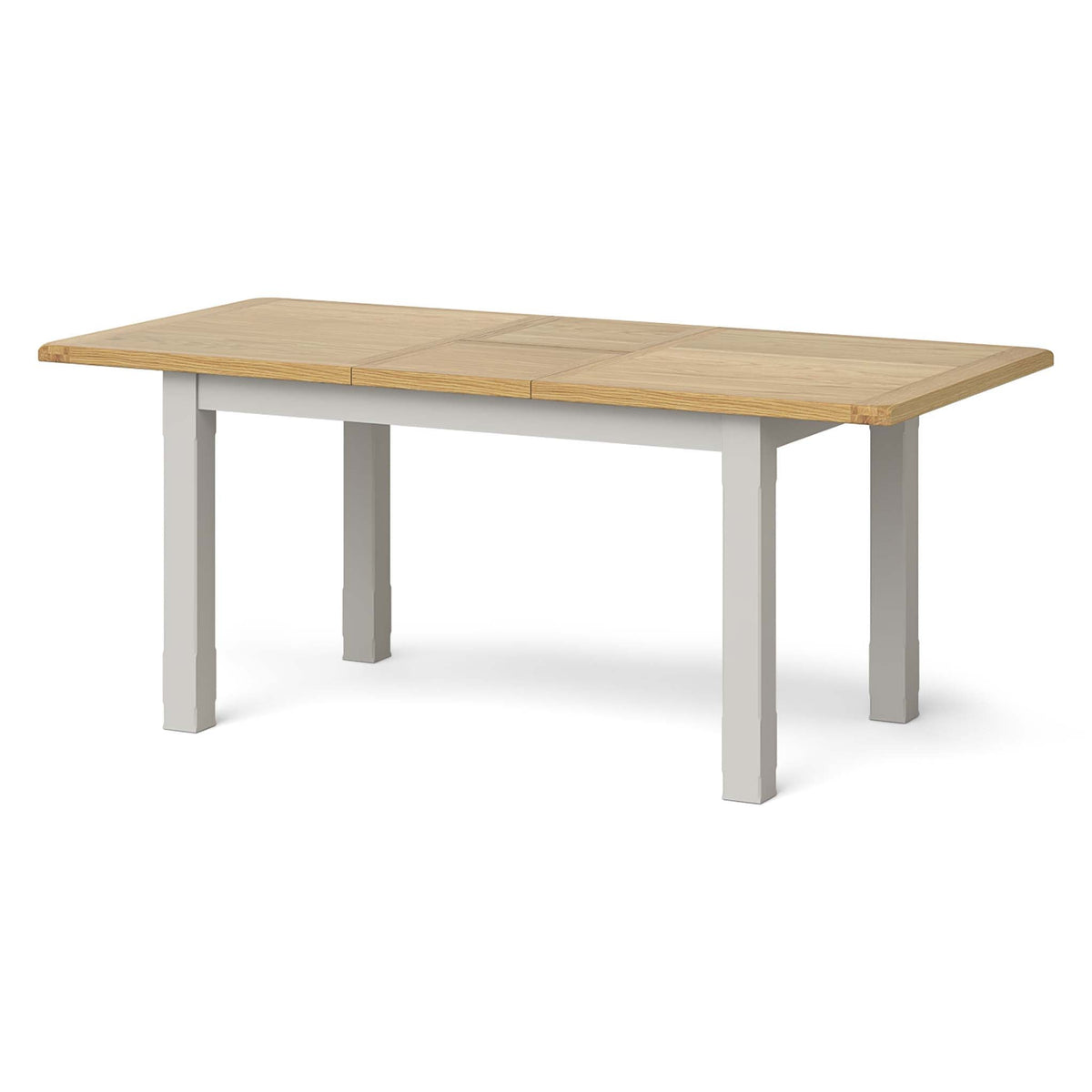 Lundy Grey Small Extending Oak Topped Dining Table - Fully Extended