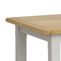 Lundy Grey Small Extending Oak Topped Dining Table - Close Up of Oak Table Top