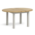 Lundy Grey Round Extending Dining Table - Extended view