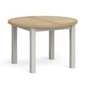 Lundy Grey Round Extending Dining Table - Closed view