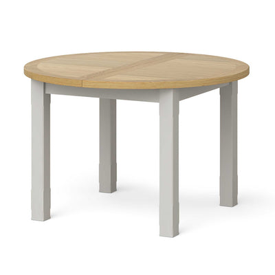 Lundy Grey Round Extending Dining Table