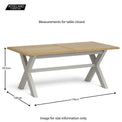 Lundy Grey Extending Dining Table - Closed Size guide