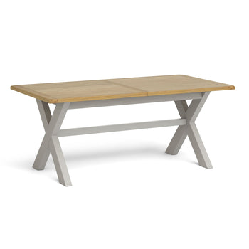 Lundy Grey Large Extending Oak Topped Dining Table