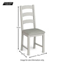 Lundy Grey Ladder Back Dining Chair - Size guide
