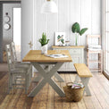 Lundy Grey Ladder Back Dining Chair - Lifestyle view
