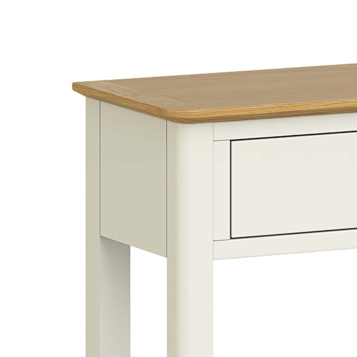 Windsor Cream Telephone Side Table - Close Up of Oak Table Top