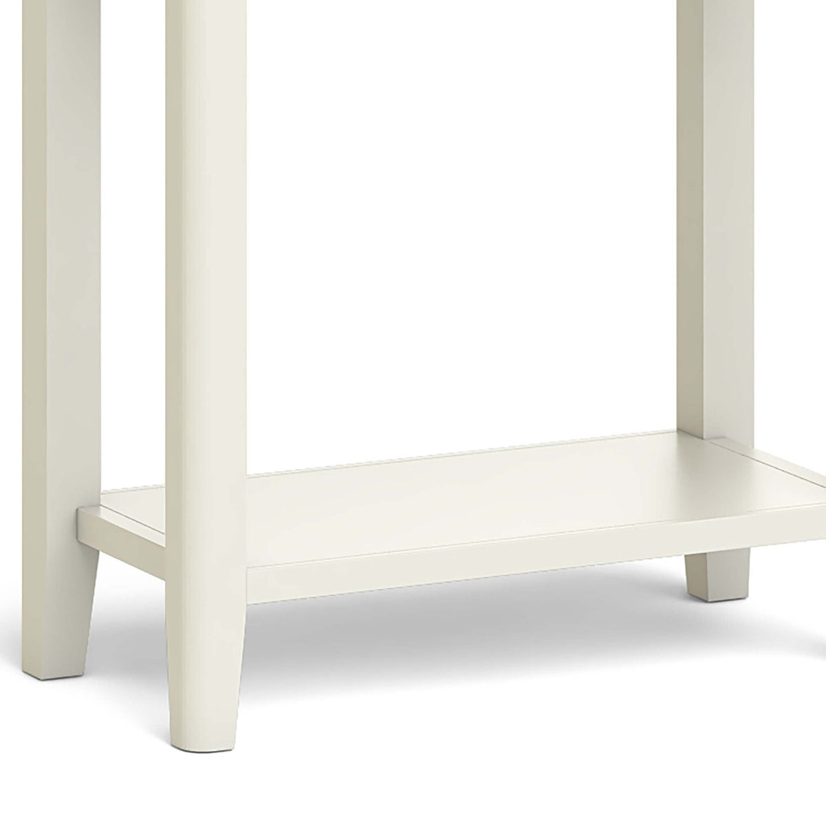 Windsor Cream Telephone Side Table - Close Up of Lower Shelf and legs