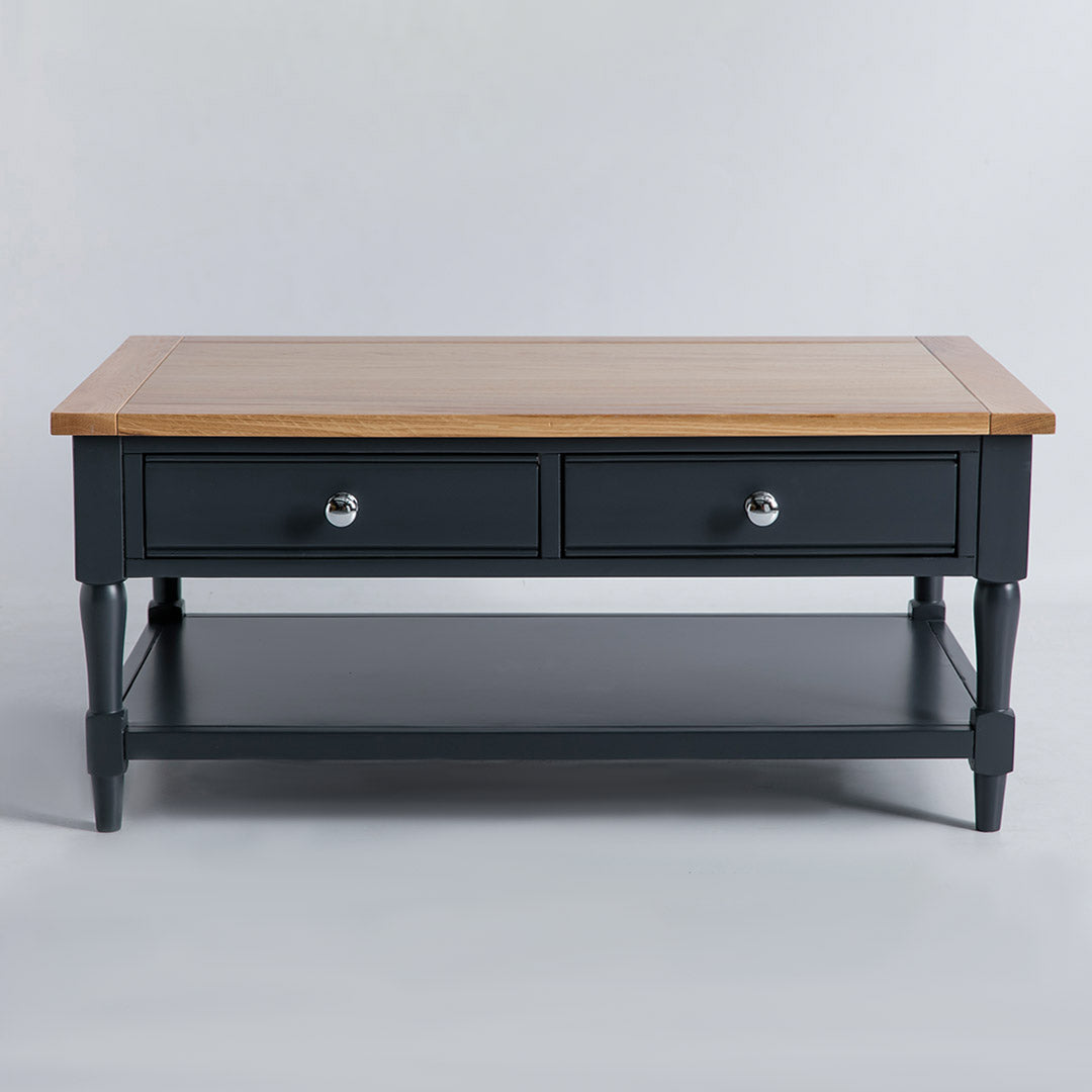 Front view of the Chichester Charcoal Black Coffee Table