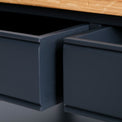 Close up of painted drawer joints on the Chichester Charcoal Coffee Table