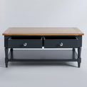 Opened drawer view of the Chichester Charcoal Coffee Table