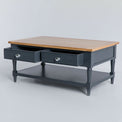 Side opened drawer view of the Chichester Charcoal Coffee Table