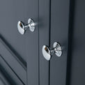 Close up of the double door handles on the Chichester Charcoal Extra Large Sideboard