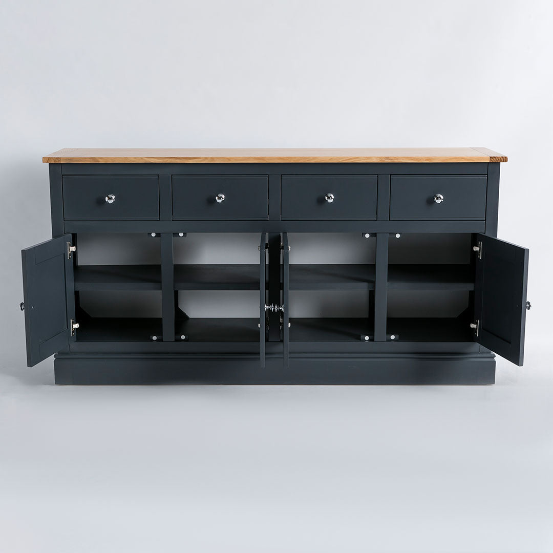 Internal view of the Chichester Charcoal Extra Large Sideboard