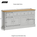 Chichester Extra Large Soft Grey Sideboard - Size guide