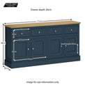 Chichester Extra Large Stiffkey Blue Sideboard - Size guide