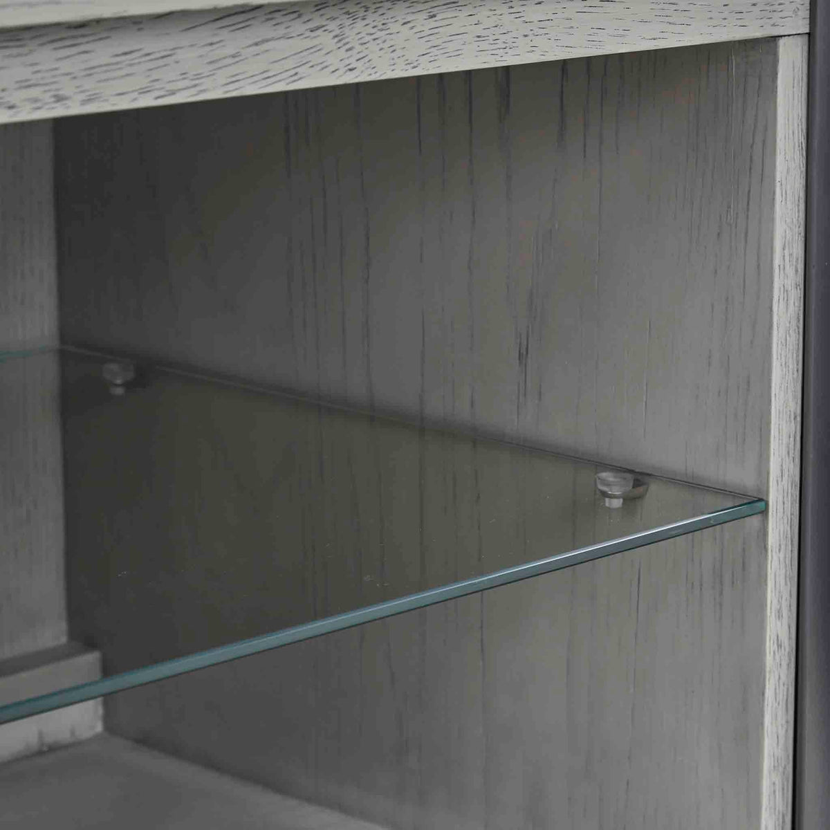 Soho Small 90 cm TV Stand - Close up of  Glass Shelf  