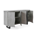 Soho Large Sideboard - Side view with cupboard doors opening