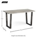 Dimensions for The Soho Grey Industrial Dining Table 140cm