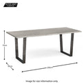 Dimensions for The Soho Large Industrial Grey Dining Table 200cm