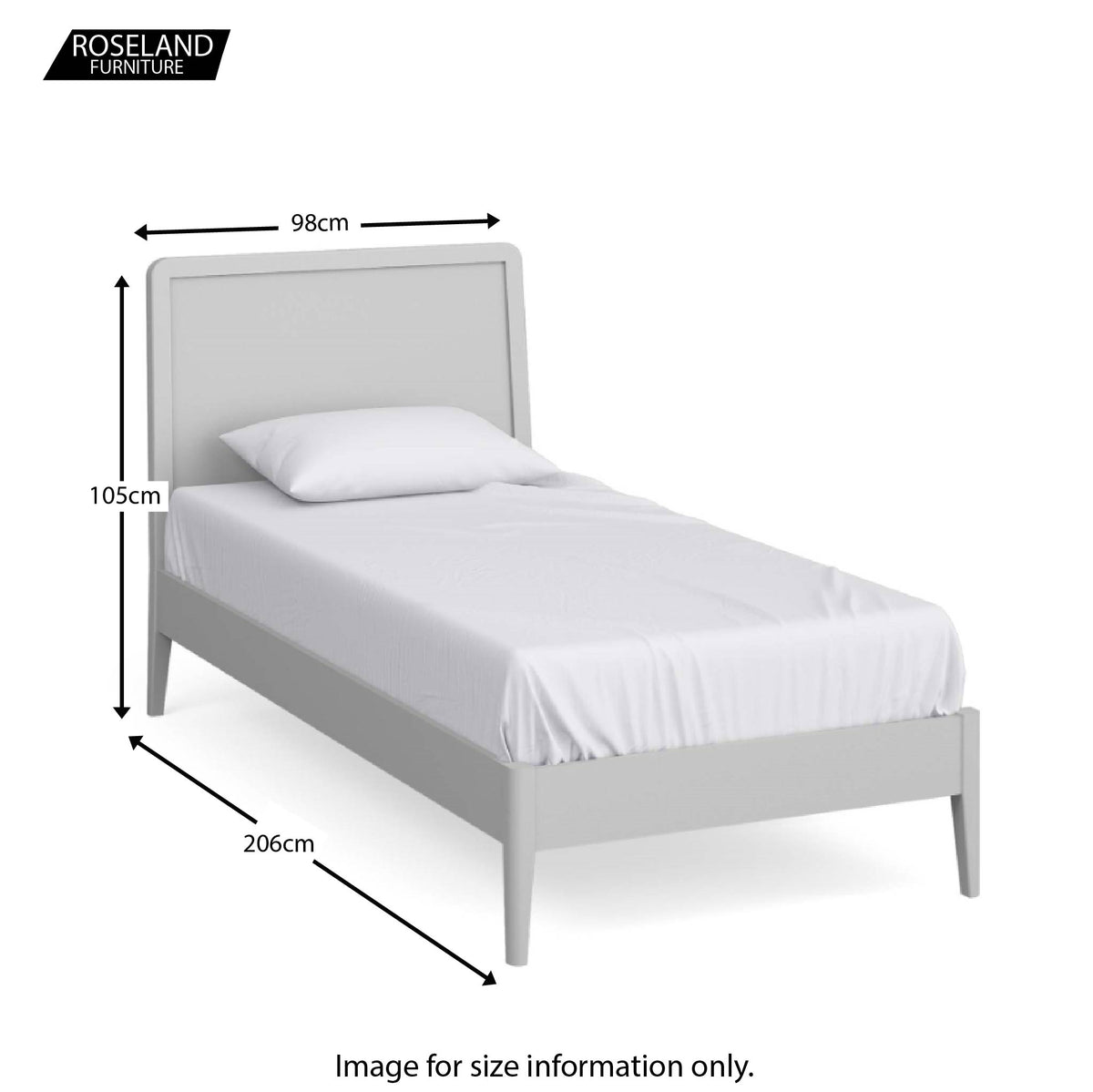 Elgin Grey Single Bed Frame size guide