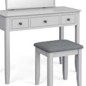 close up of the 3 drawers on the Elgin Dressing Table Set with Vanity Mirror & Stool 